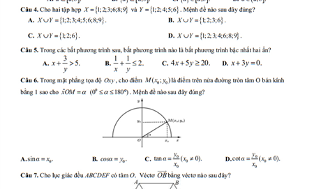 Đề cương Toán lớp 10, học kì 1, năm học 2025-2026
